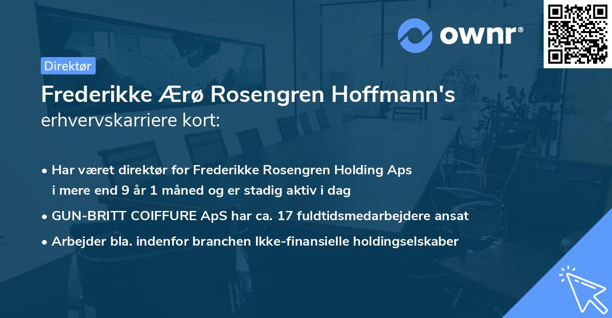 Frederikke Ærø Rosengren Hoffmann's erhvervskarriere kort