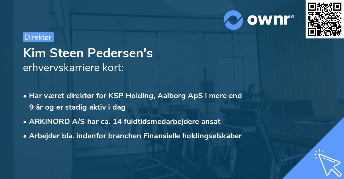 Kim Steen Pedersen's erhvervskarriere kort