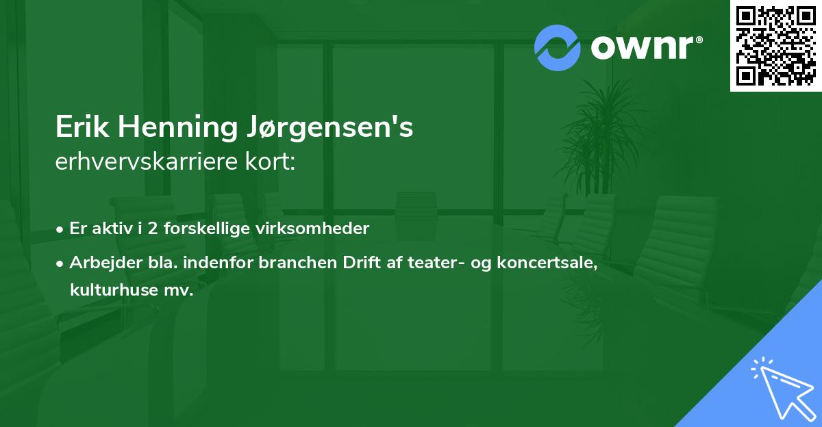 Erik Henning Jørgensen's erhvervskarriere kort