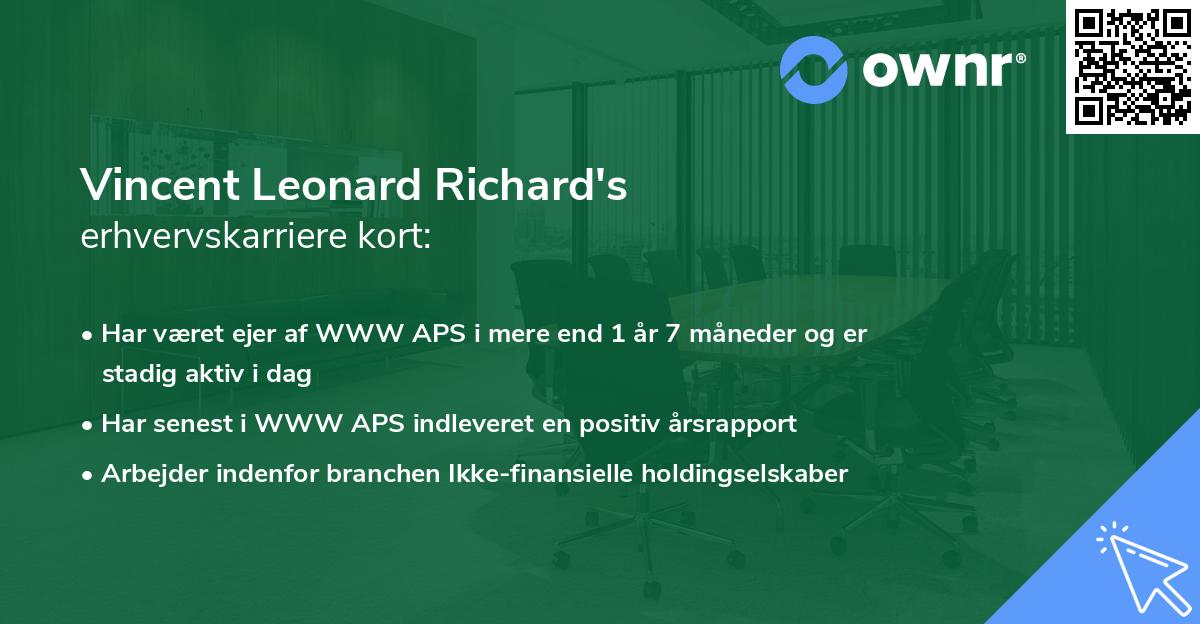 Vincent Leonard Richard's erhvervskarriere kort