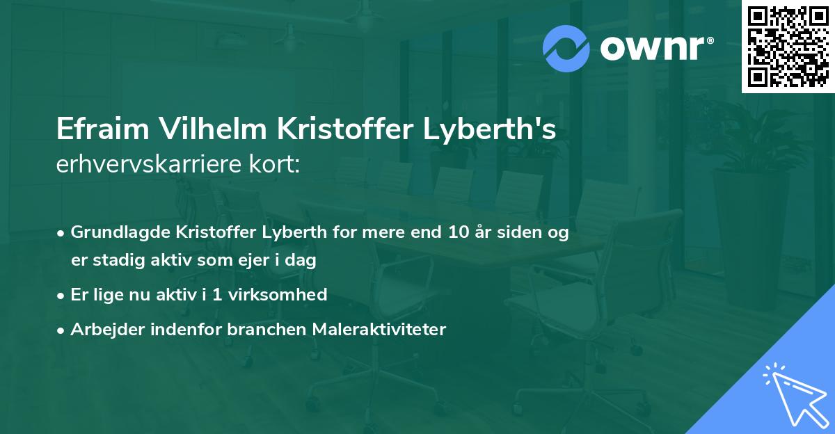 Efraim Vilhelm Kristoffer Lyberth's erhvervskarriere kort