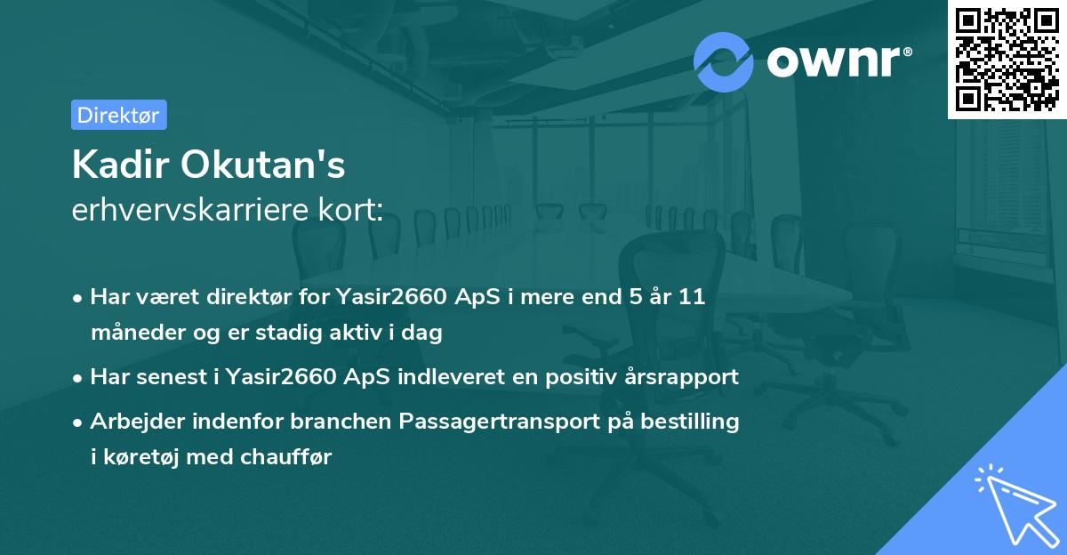 Kadir Okutan's erhvervskarriere kort