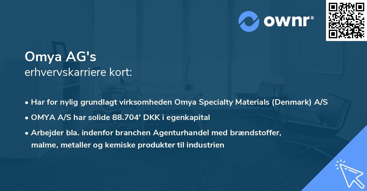 Omya AG's erhvervskarriere kort