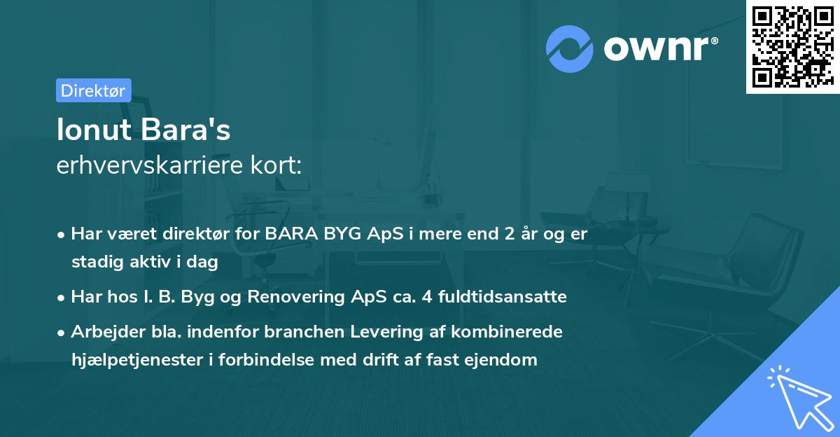 Ionut Bara's erhvervskarriere kort