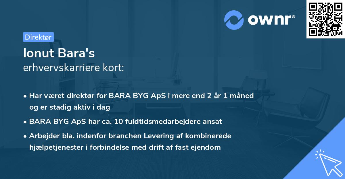 Ionut Bara's erhvervskarriere kort