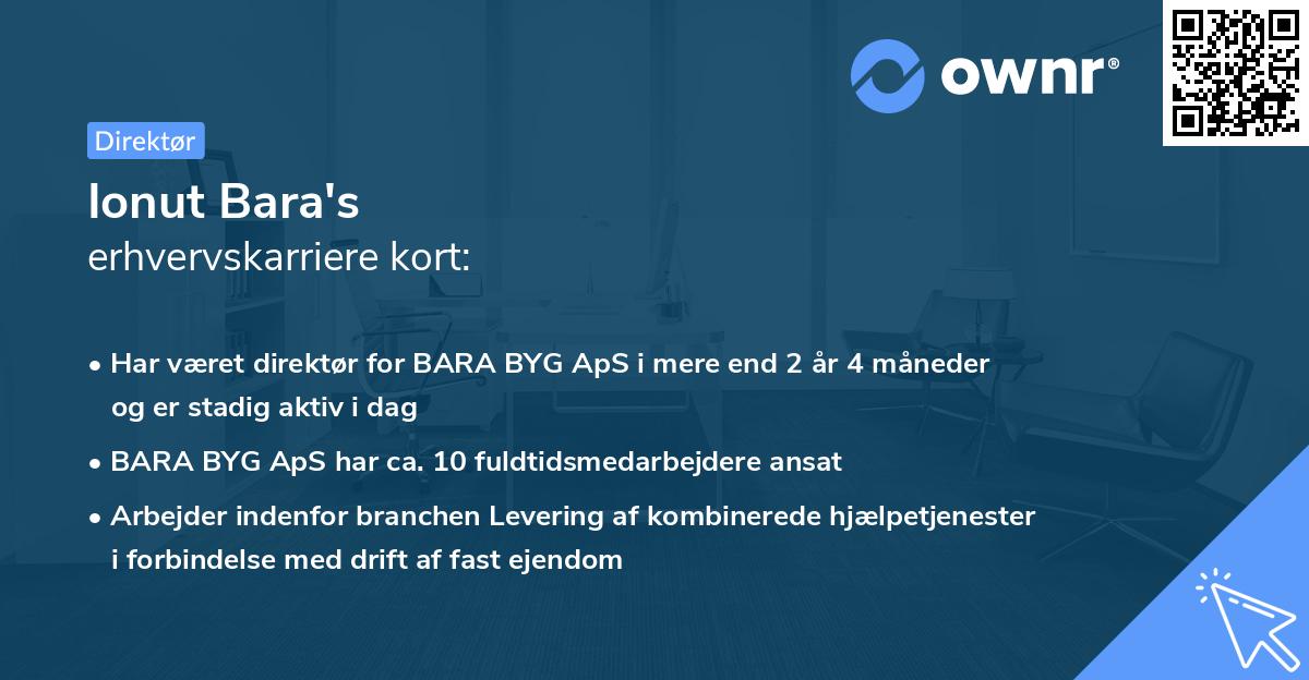 Ionut Bara's erhvervskarriere kort