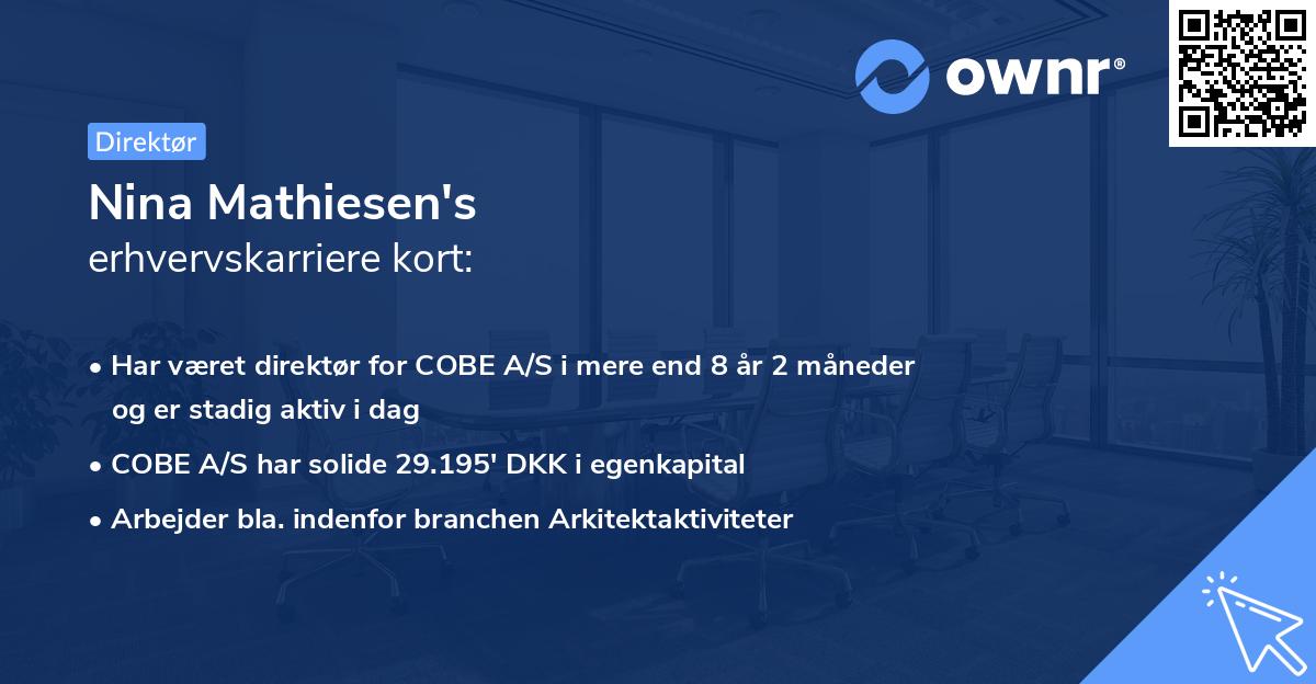 Nina Mathiesen's erhvervskarriere kort