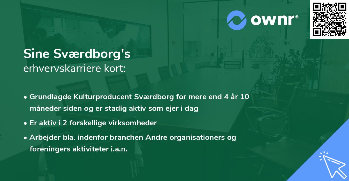 Sine Sværdborg's erhvervskarriere kort