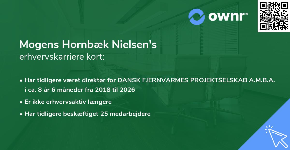 Mogens Hornbæk Nielsen's erhvervskarriere kort
