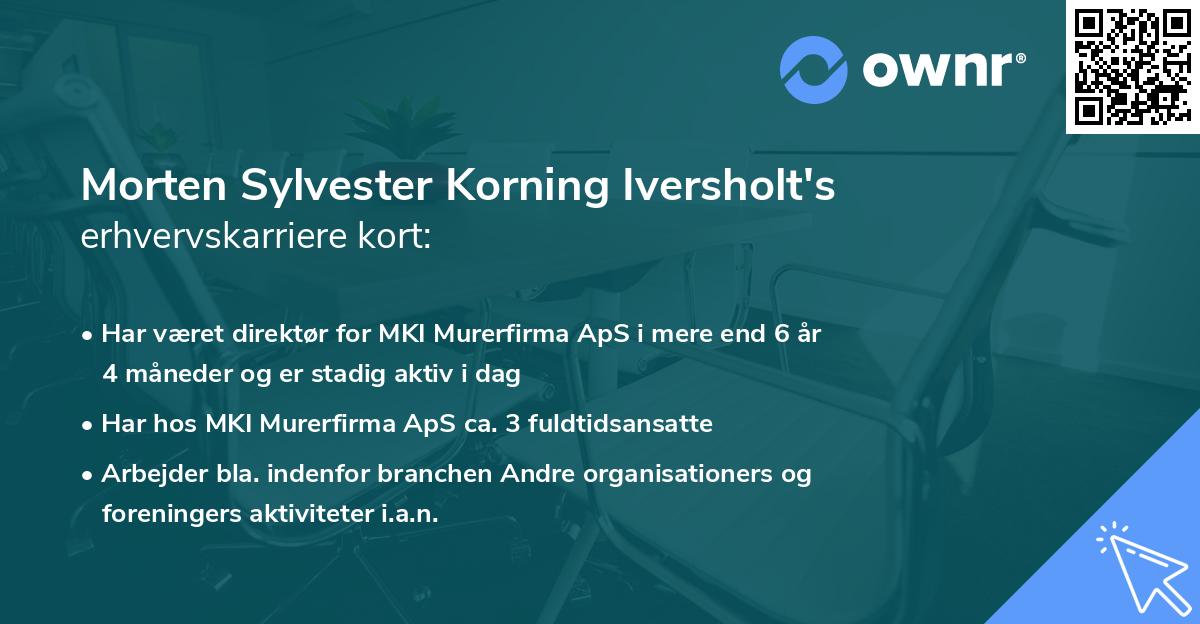 Morten Sylvester Korning Iversholt's erhvervskarriere kort