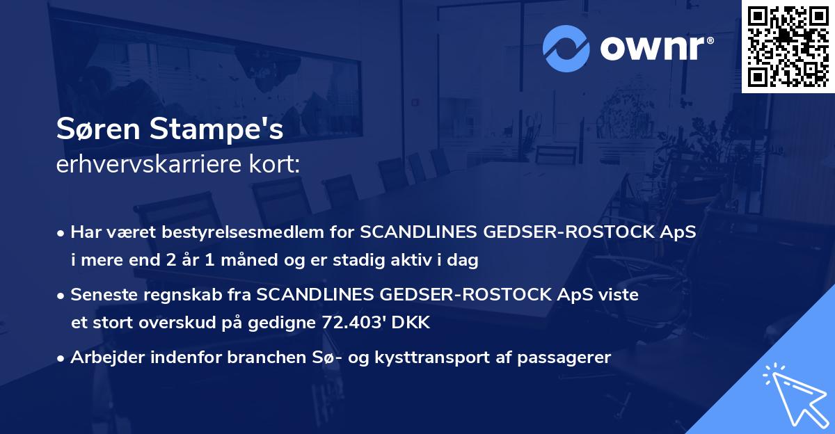 Søren Stampe's erhvervskarriere kort