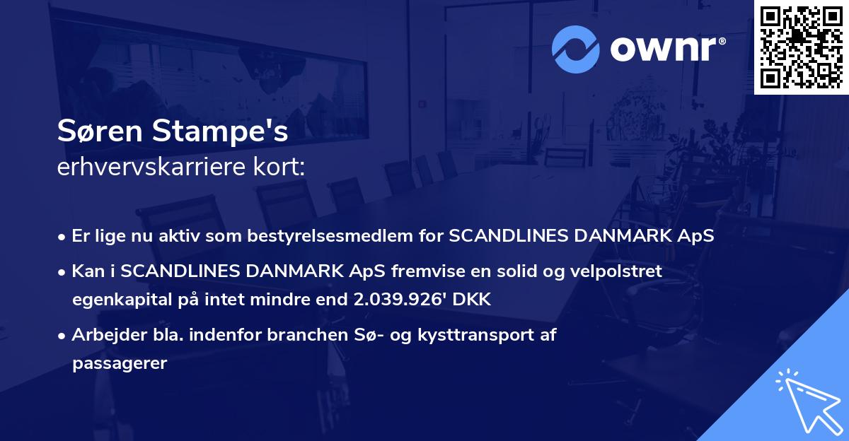 Søren Stampe's erhvervskarriere kort