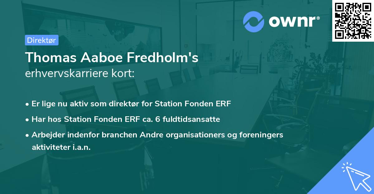 Thomas Aaboe Fredholm's erhvervskarriere kort