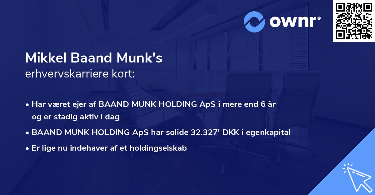 Mikkel Baand Munk's erhvervskarriere kort