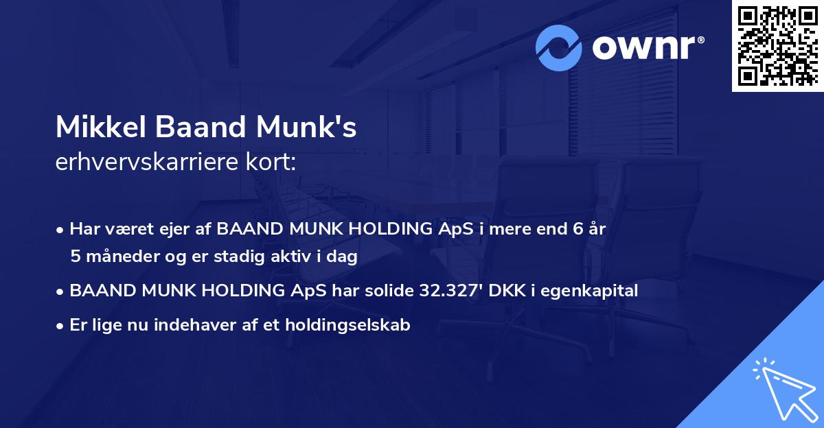 Mikkel Baand Munk's erhvervskarriere kort