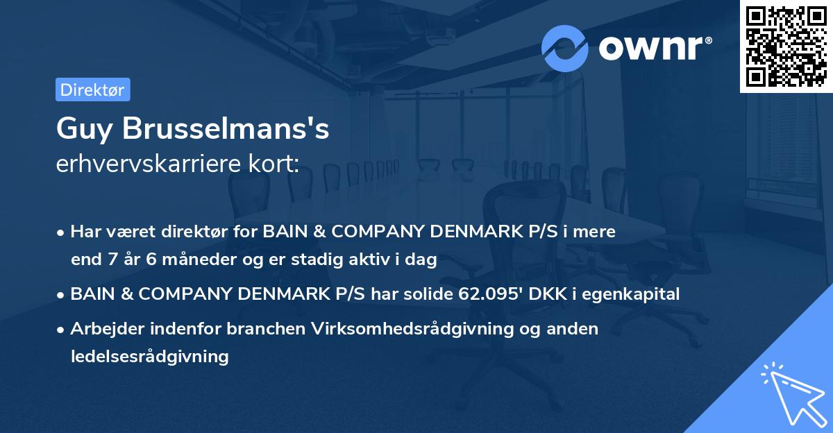 Guy Brusselmans's erhvervskarriere kort