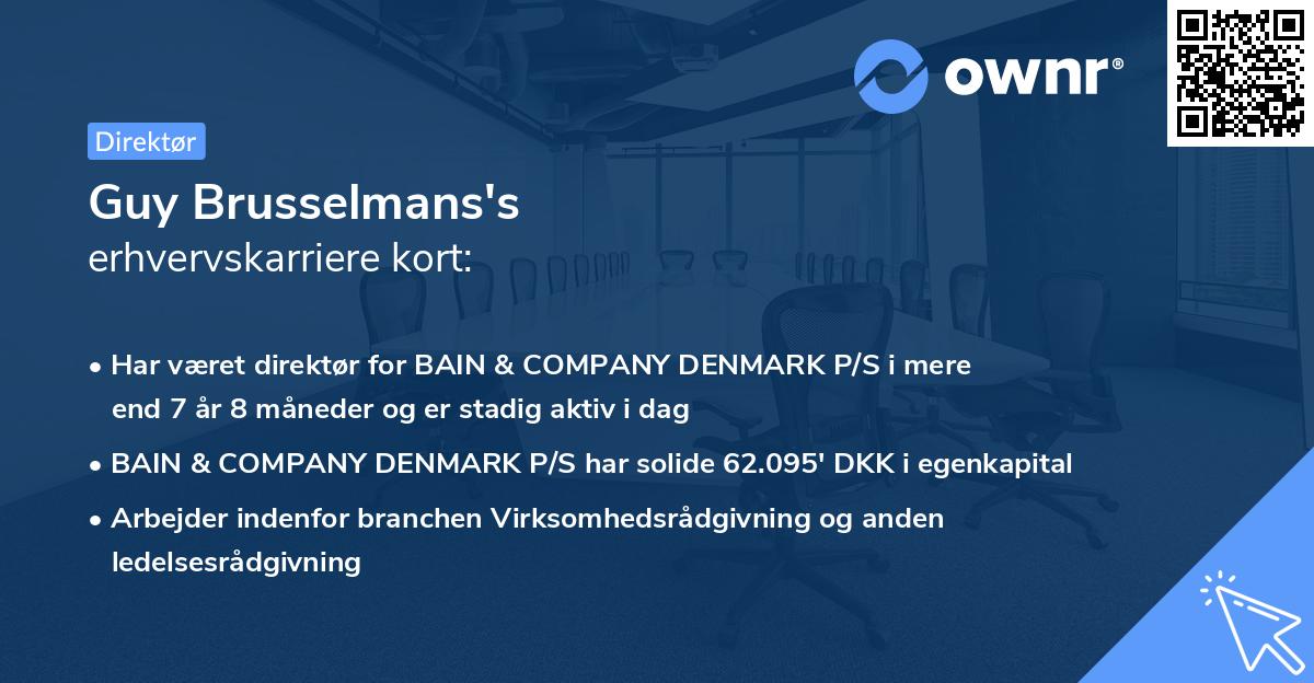 Guy Brusselmans's erhvervskarriere kort