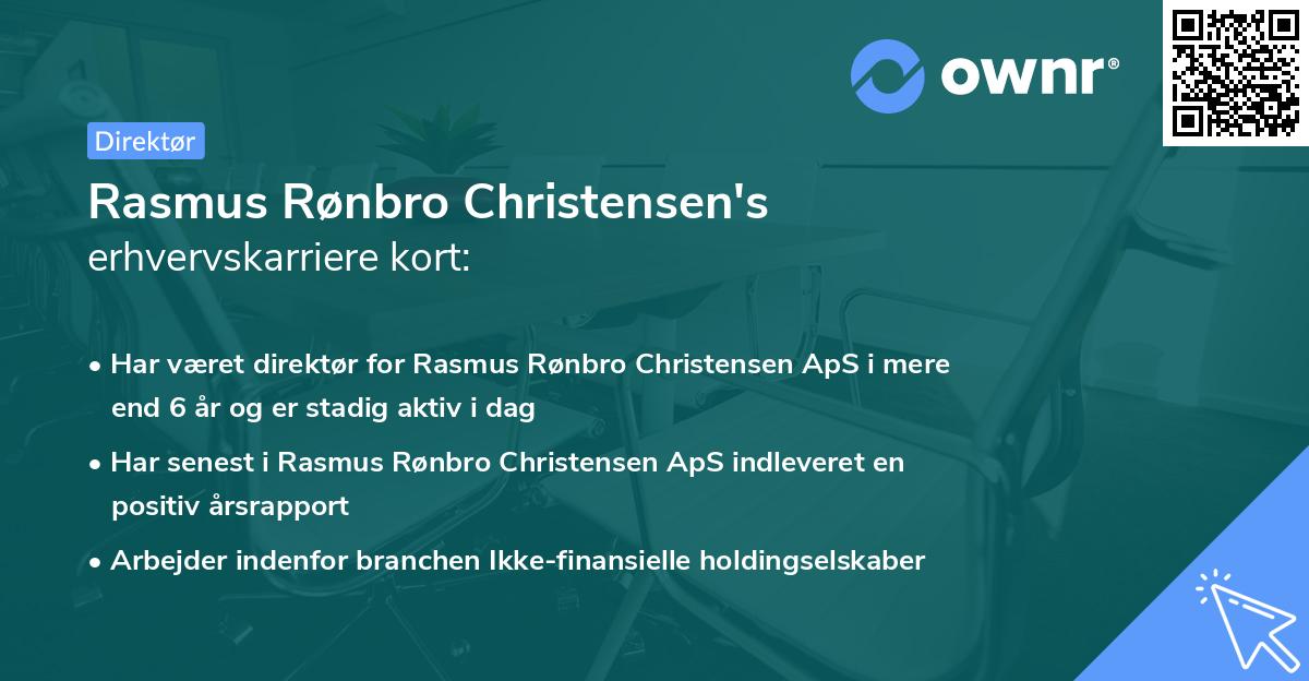 Rasmus Rønbro Christensen's erhvervskarriere kort