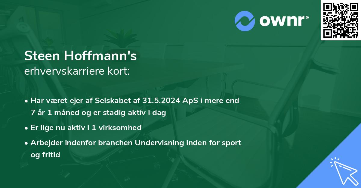 Steen Hoffmann's erhvervskarriere kort