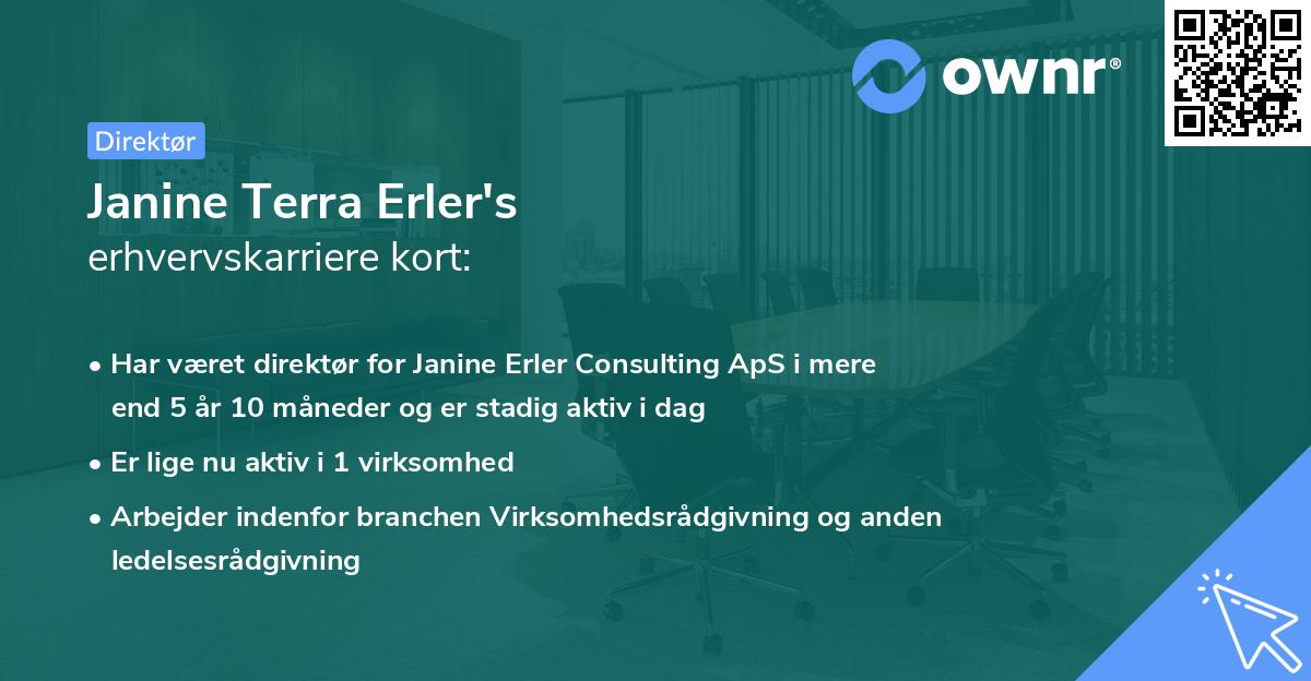 Janine Terra Erler's erhvervskarriere kort