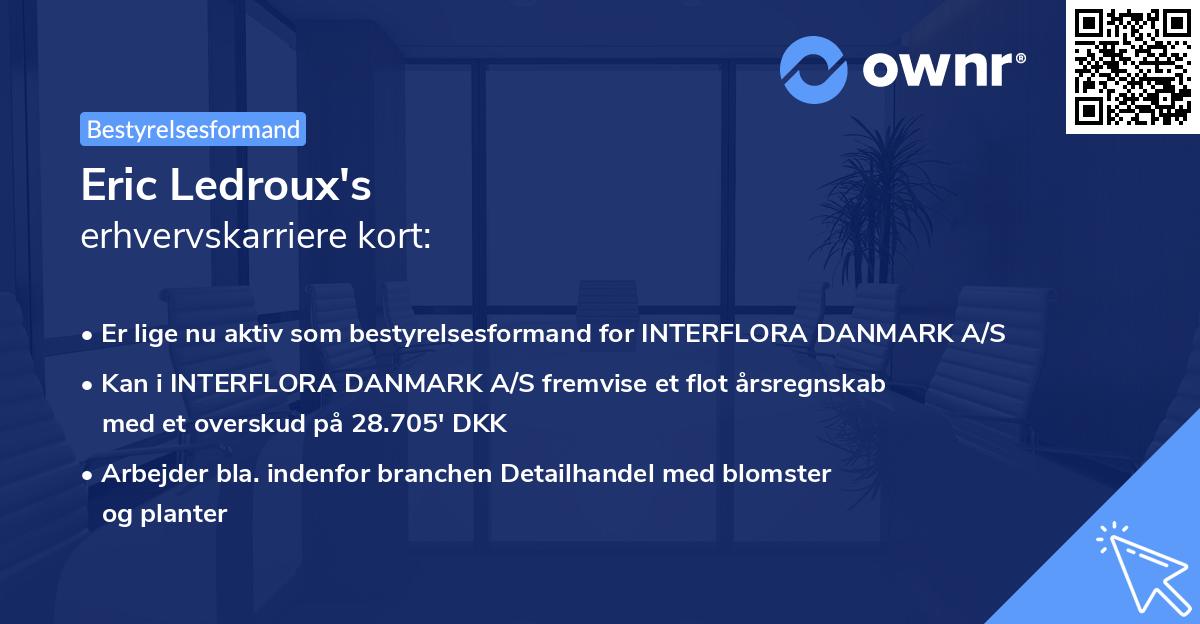 Eric Ledroux's erhvervskarriere kort