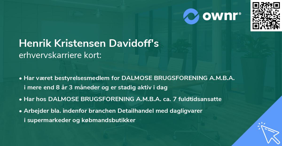 Henrik Kristensen Davidoff's erhvervskarriere kort