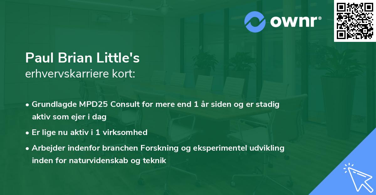 Paul Brian Little's erhvervskarriere kort