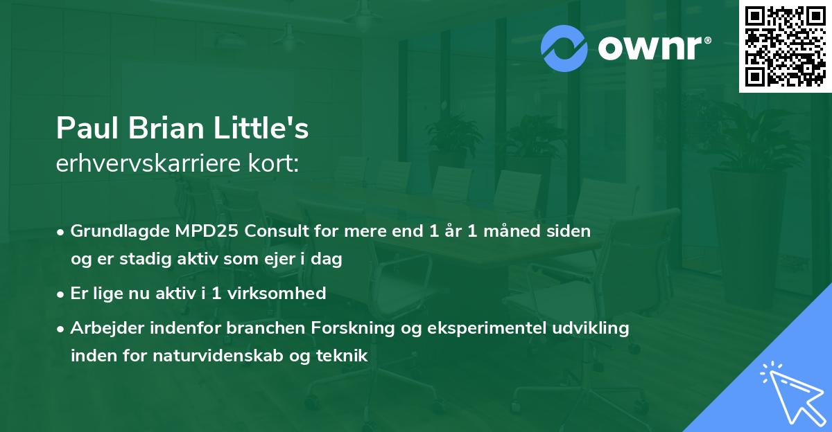 Paul Brian Little's erhvervskarriere kort