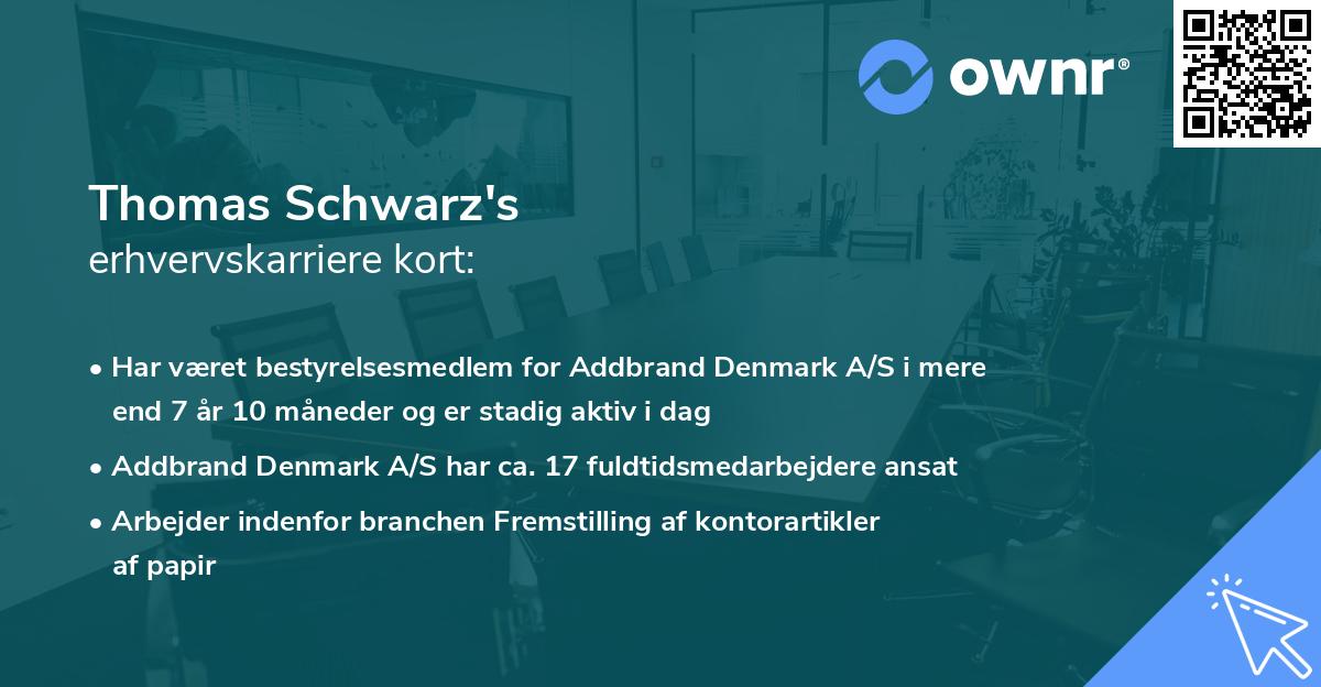 Thomas Schwarz's erhvervskarriere kort