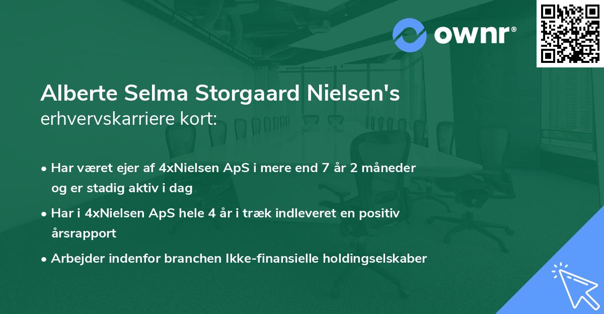 Alberte Selma Storgaard Nielsen's erhvervskarriere kort