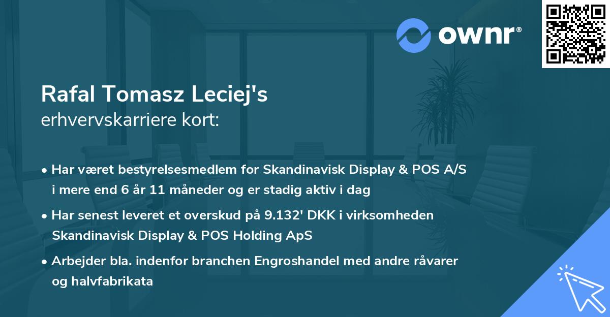 Rafal Tomasz Leciej's erhvervskarriere kort
