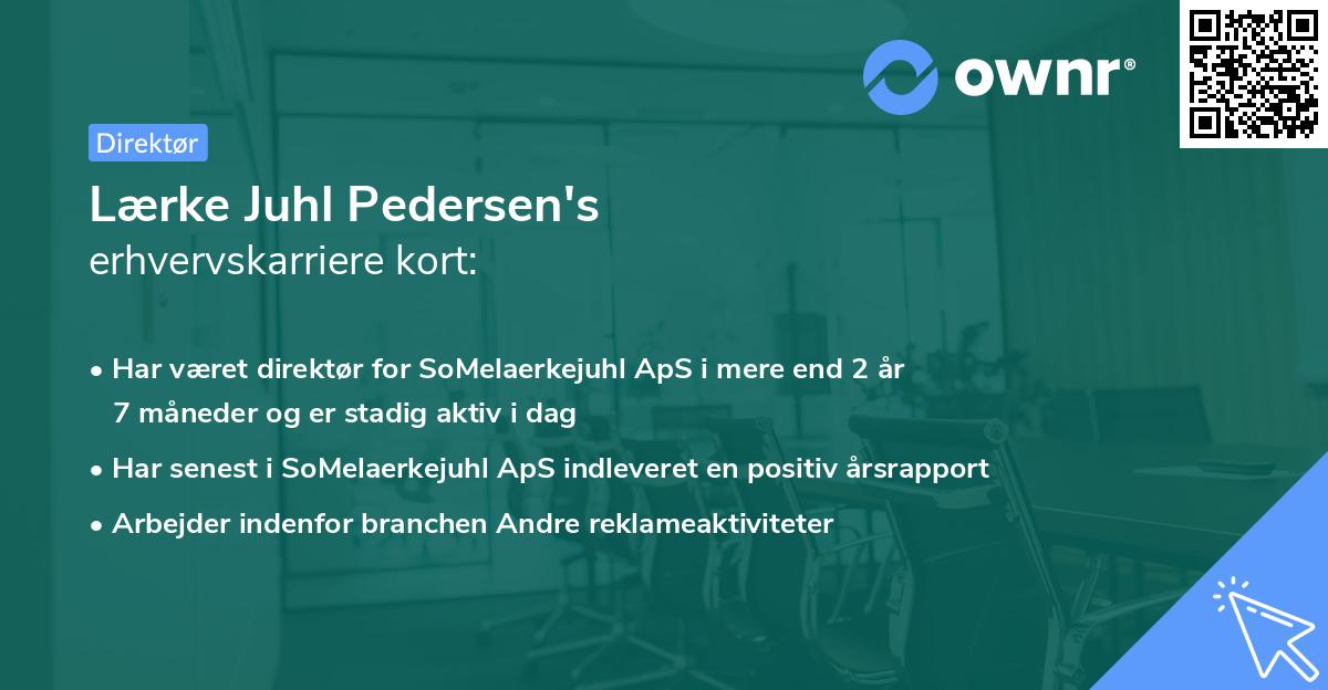 Lærke Juhl Pedersen's erhvervskarriere kort