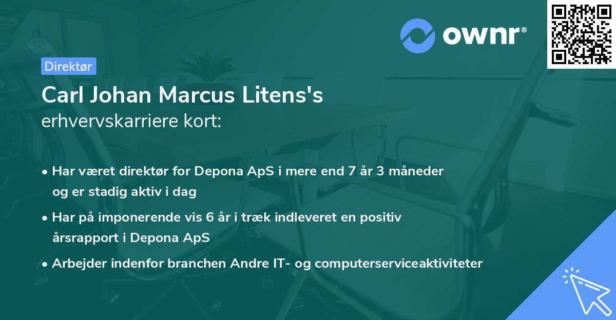 Carl Johan Marcus Litens's erhvervskarriere kort