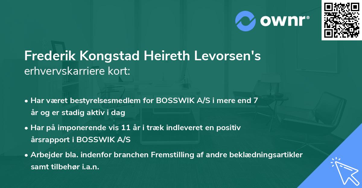Frederik Kongstad Heireth Levorsen's erhvervskarriere kort