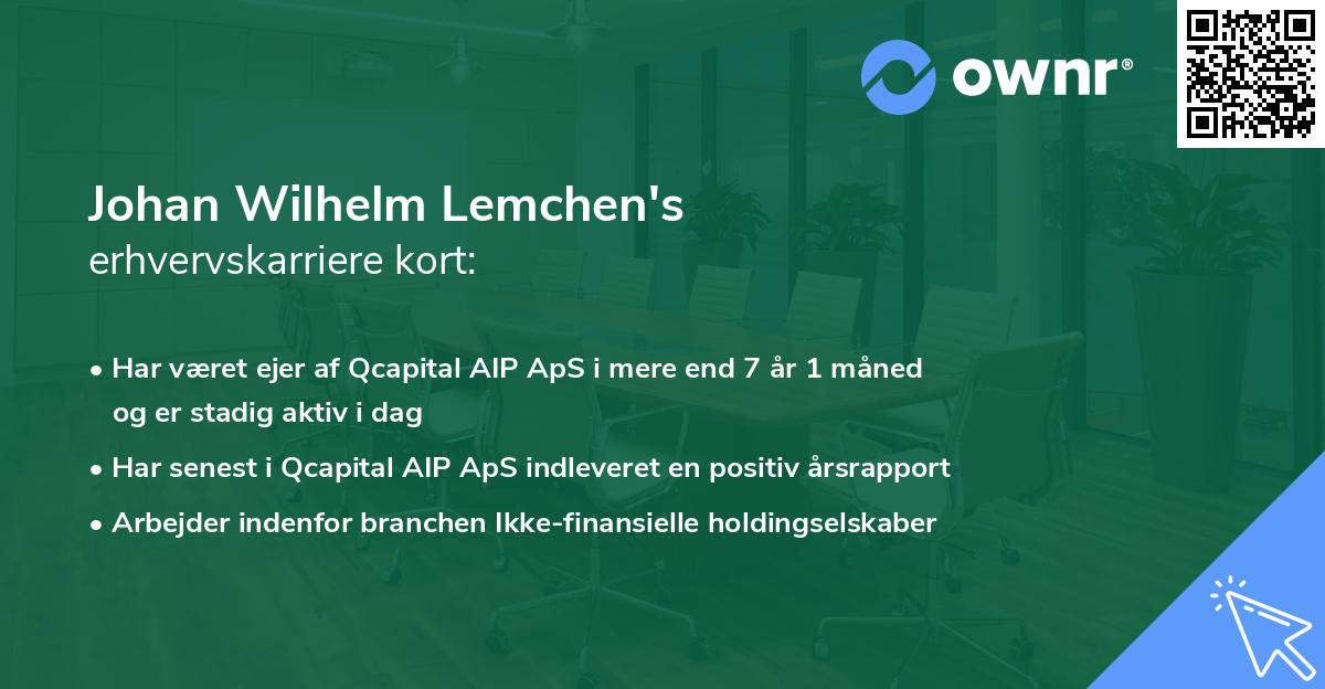 Johan Wilhelm Lemchen's erhvervskarriere kort