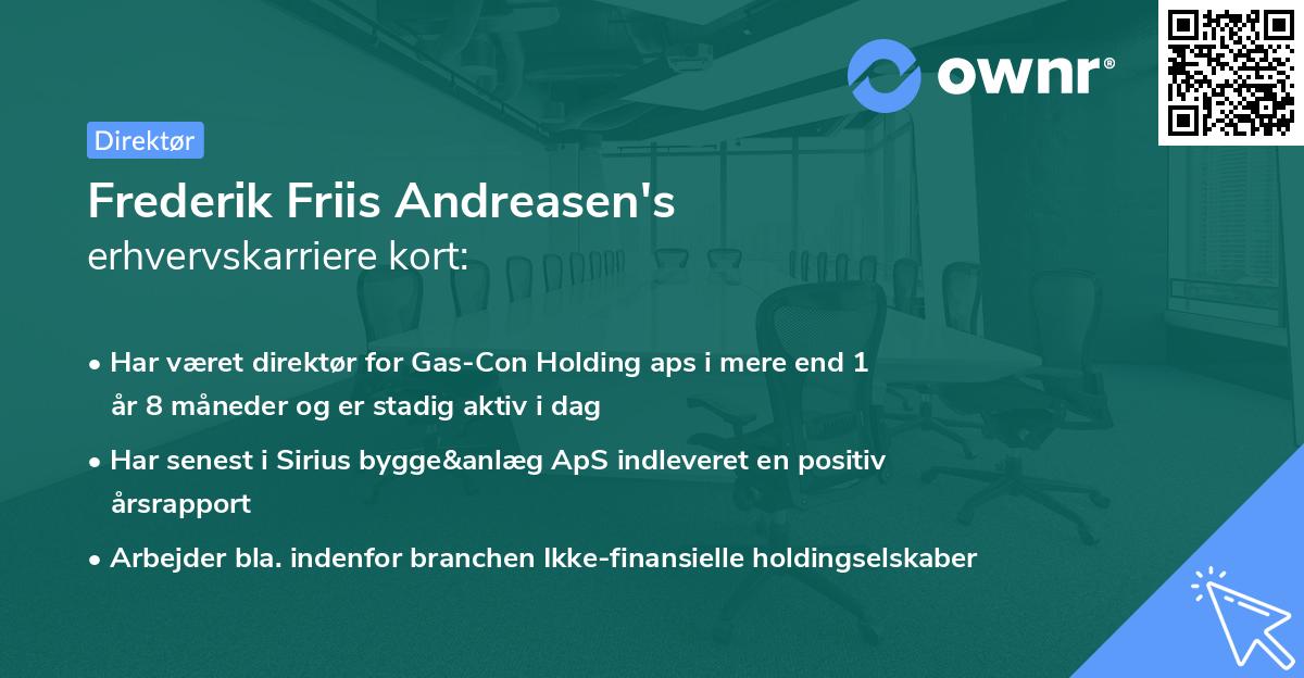 Frederik Friis Andreasen's erhvervskarriere kort