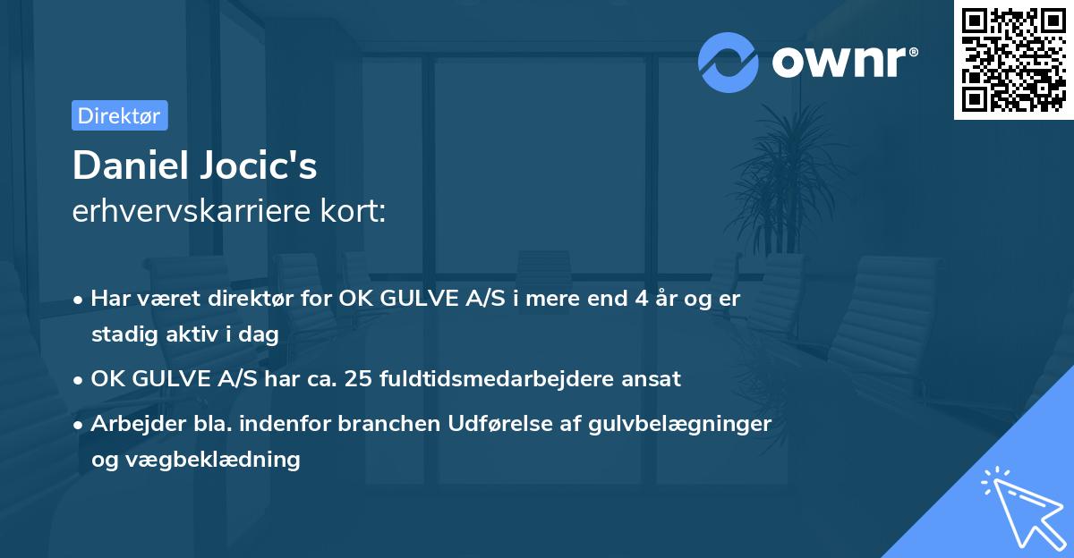 Daniel Jocic's erhvervskarriere kort