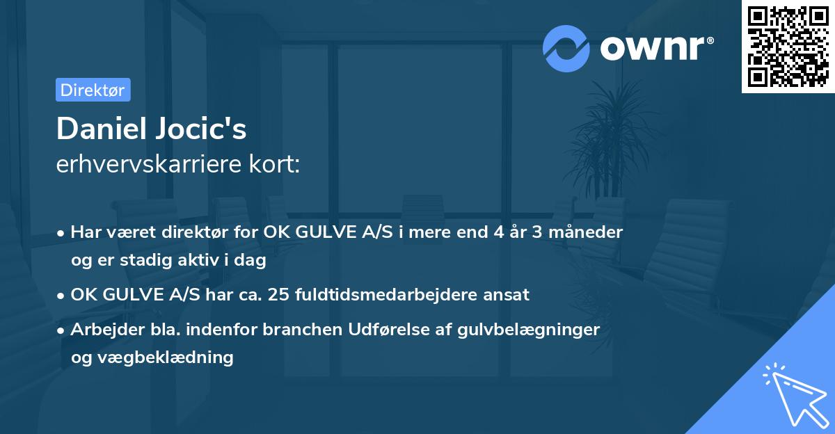 Daniel Jocic's erhvervskarriere kort