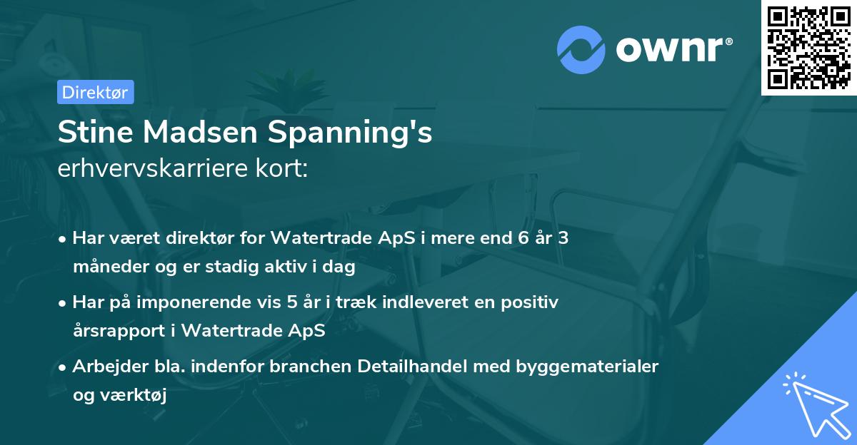 Stine Madsen Spanning's erhvervskarriere kort