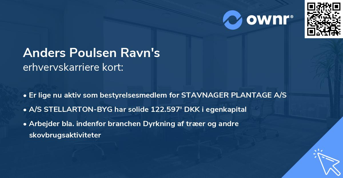Anders Poulsen Ravn's erhvervskarriere kort