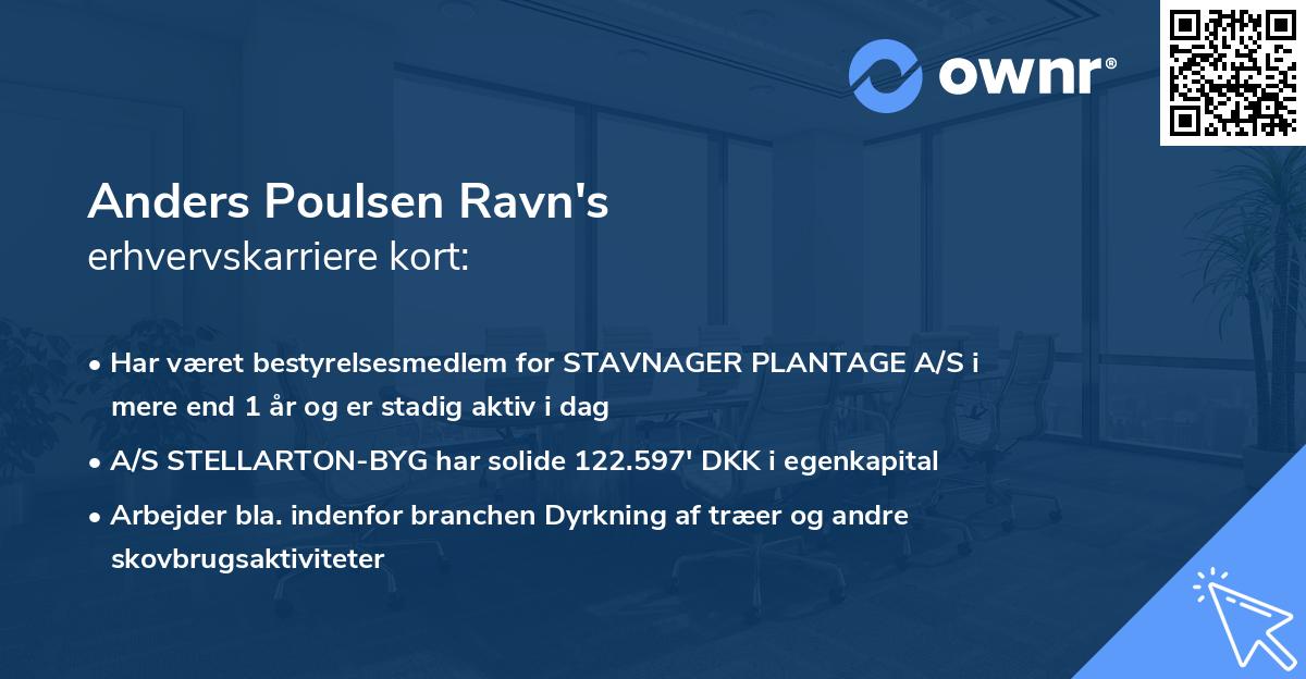 Anders Poulsen Ravn's erhvervskarriere kort
