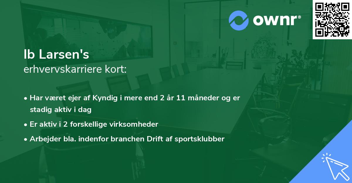 Ib Larsen's erhvervskarriere kort
