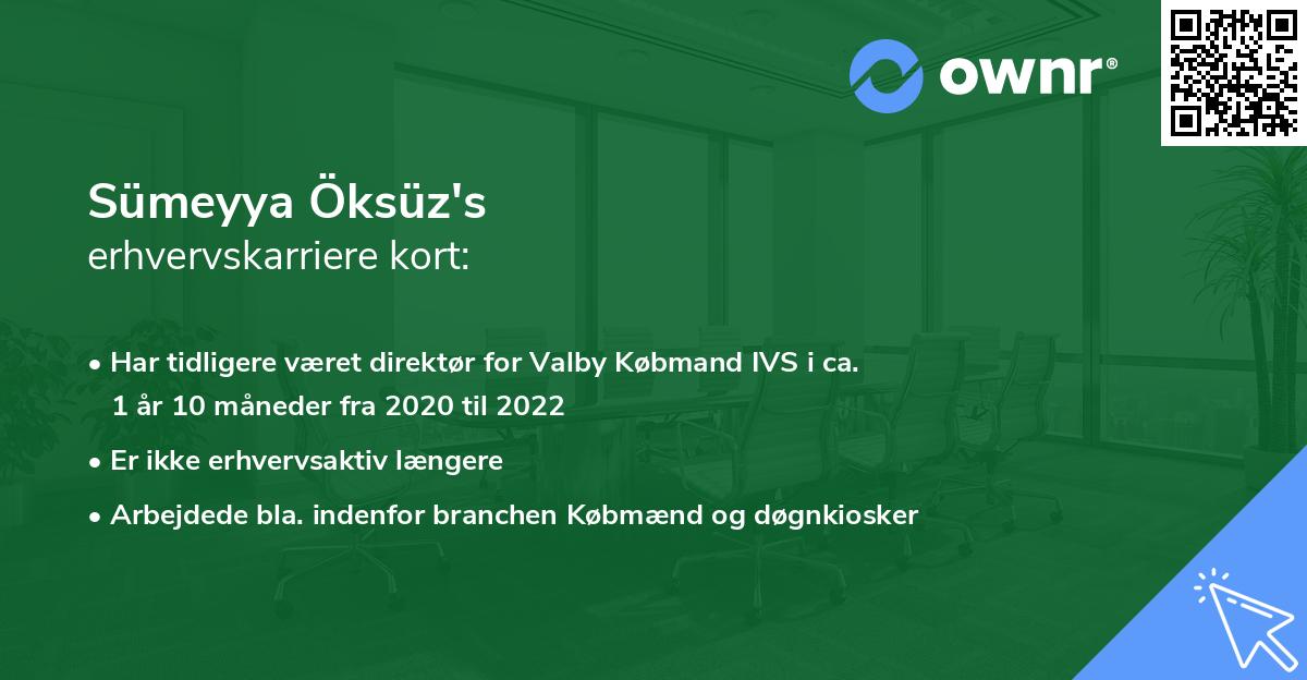 Sümeyya Öksüz's erhvervskarriere kort