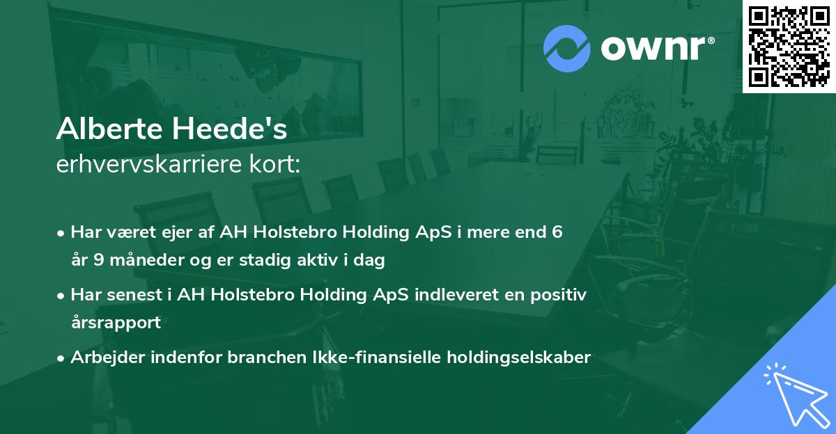 Alberte Heede's erhvervskarriere kort