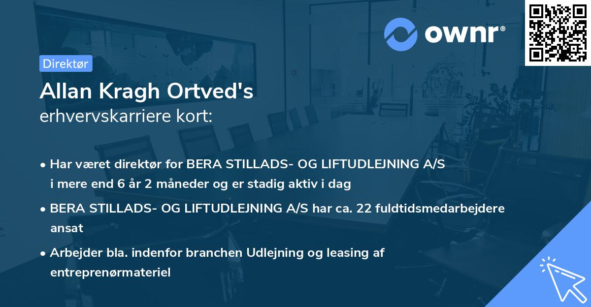 Allan Kragh Ortved's erhvervskarriere kort