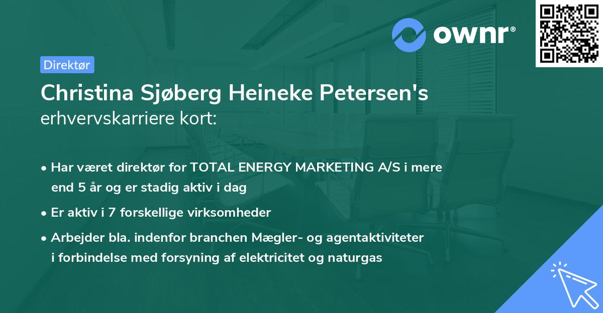 Christina Sjøberg Heineke Petersen's erhvervskarriere kort