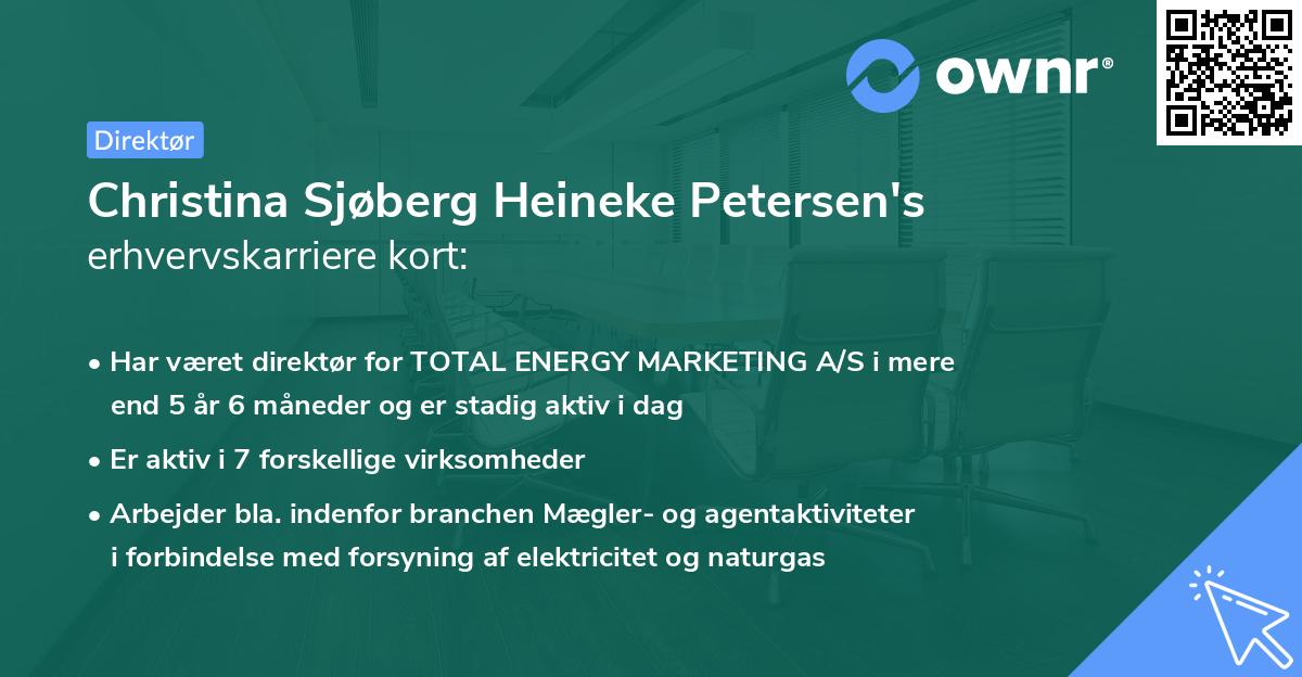 Christina Sjøberg Heineke Petersen's erhvervskarriere kort