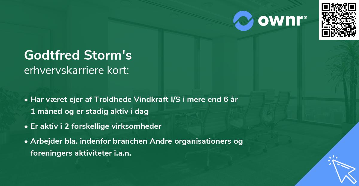 Godtfred Storm's erhvervskarriere kort