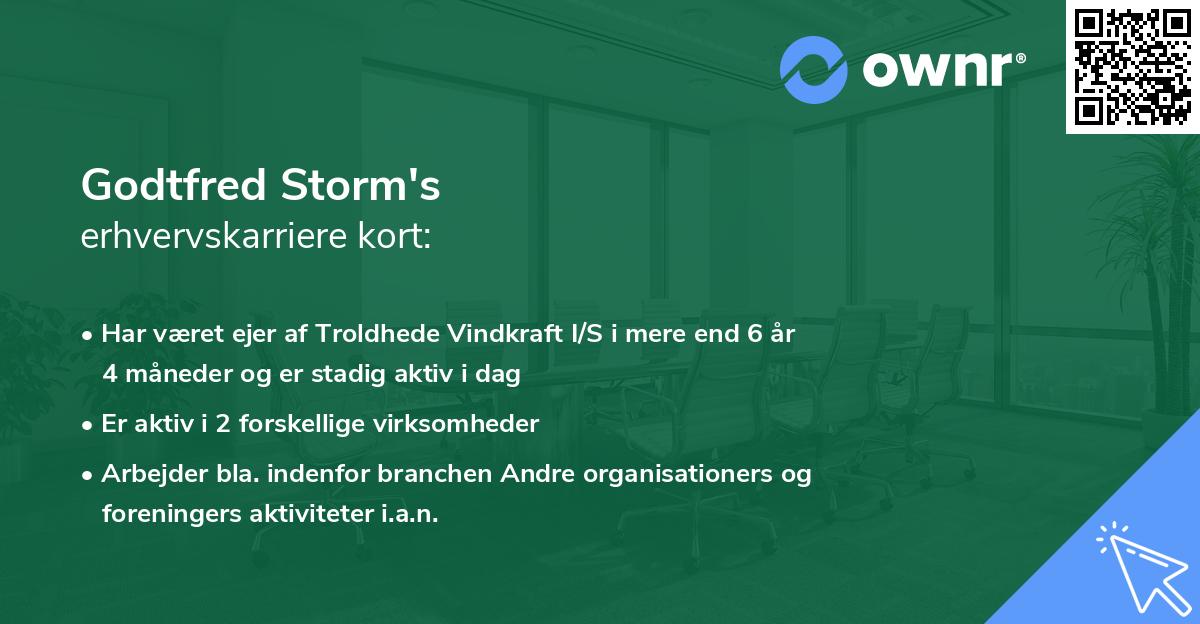 Godtfred Storm's erhvervskarriere kort