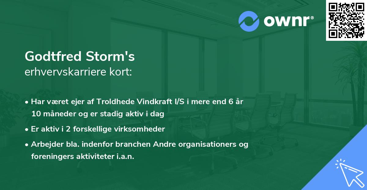 Godtfred Storm's erhvervskarriere kort